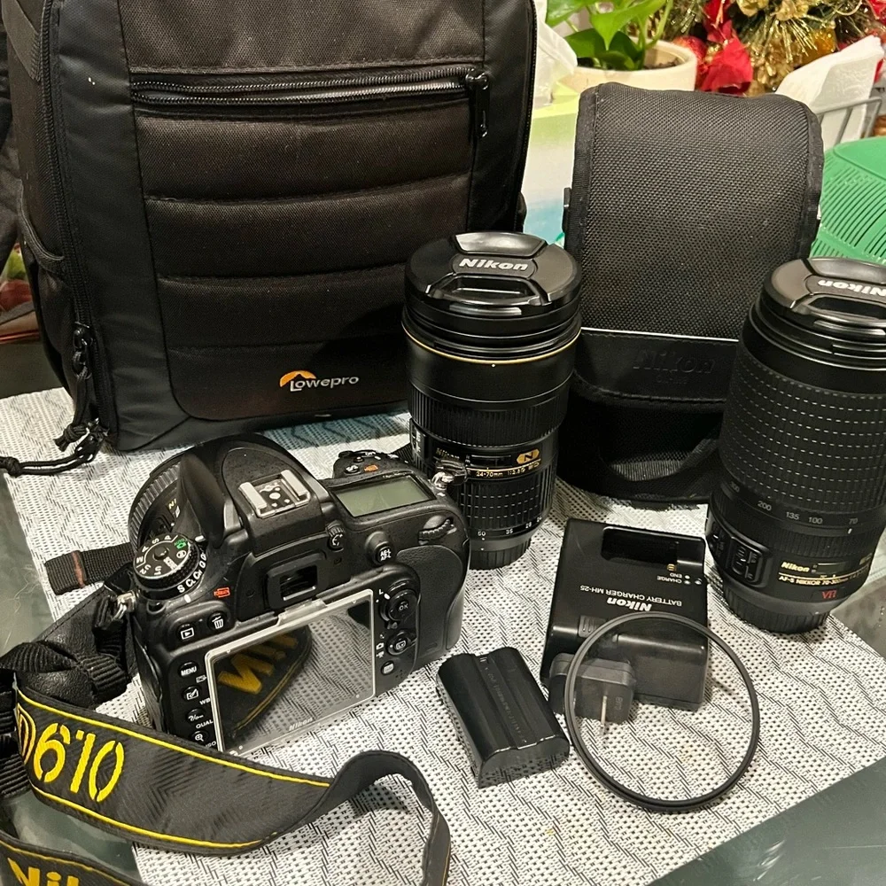 DSLR D610, lens and accessories